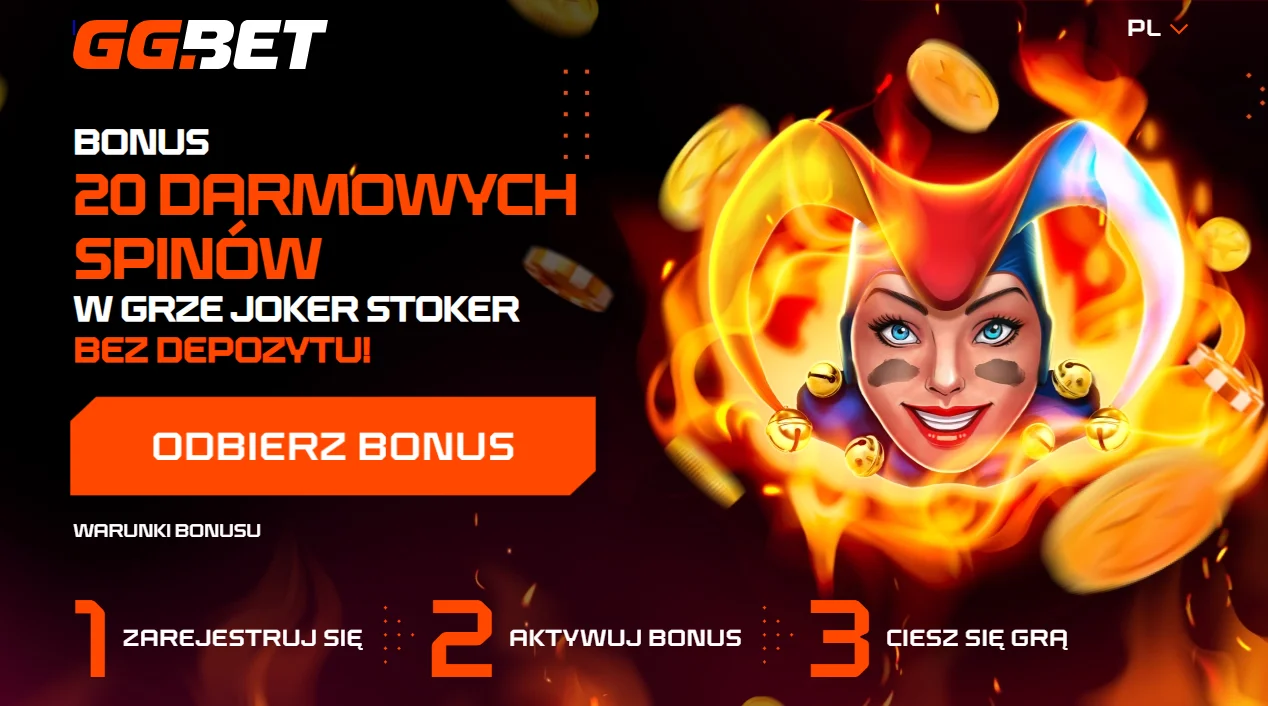GG Bet 20 darmowych spinów w Joker Stoker